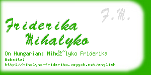 friderika mihalyko business card
